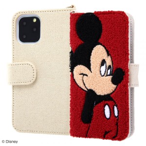 iPhone11 Pro ケース 手帳型 サガラ刺繍 ミッキー アイフォン カバー スマホケース