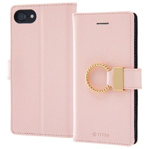 iPhone SE 第3世代 第2世代 SE3 SE2 iPhone 8 7 ケース 手帳型 レザー TETRA リング付き ピンク アイフォン カバー スマホケース