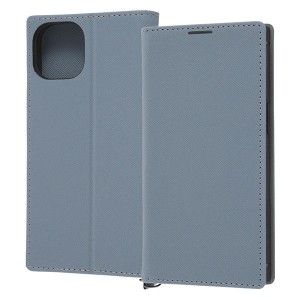 iPhone14 iPhone13 ケース 手帳型 耐衝撃 レザー KAKU Durable ブルー ライトグレー カバー アイフォン スマホケース