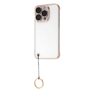 iPhone14Pro ケース ハードケース 超軽量 ウルトラライト リングストラップ付 ピンクゴールド カバー アイホン アイフォン スマホケース