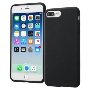 iPhone 8Plus 7Plus ケース ソフトケース シリコン シリコン シルキータッチ ブラック カバー アイフォン スマホケース