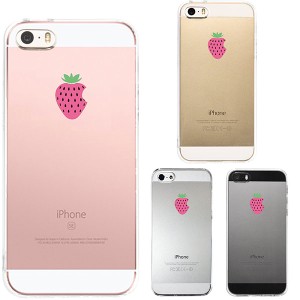 iPhone SE 第1世代 iPhone 5s 5 ケース ハードケース クリア カバー アイフォン シェル ジャケット イチゴ 苺