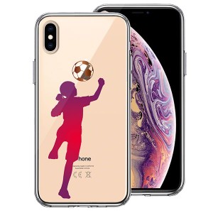 iPhone XS X ケース ハードケース クリア ハイブリッド カバー シェル サッカー ヘディング 女子 アイフォン スマホケース