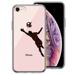 iPhone8 ケース ハードケース ハイブリッド クリア サッカー スーパーセーブ