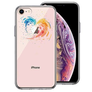 iPhone 8 7 ケース ハードケース ハイブリッド クリア 幾何学 ハート