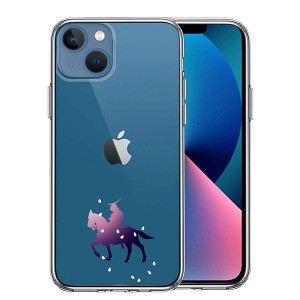 iPhone13 ケース ハードケース ハイブリッド クリア 騎乗侍と桜 カバー アイホン アイフォン スマホケース