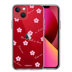 iPhone13 mini ケース ハードケース ハイブリッド クリア Cuvery フラワー ライトピンク カバー アイフォン スマホケース