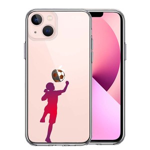 iPhone13 ケース ハードケース ハイブリッド クリア サッカー ヘディング 女子 カバー アイフォン スマホケース