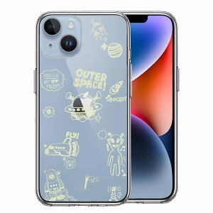 iPhone14 iPhone14Plus ケース ハードケース ハイブリッド クリア UFO 宇宙人 グリーン カバー アイホン アイフォン スマホケース