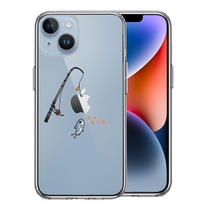 iPhone14 iPhone14Plus ケース ハードケース ハイブリッド クリア 魚釣り 釣り竿 カバー アイホン アイフォン スマホケース P3P