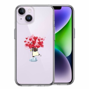 iPhone14 iPhone14Plus ケース ハードケース ハイブリッド クリア ペンギン ハート いっぱい カバー アイフォン スマホケース