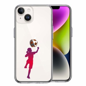 iPhone14 iPhone14Plus ケース ハードケース ハイブリッド クリア サッカー ヘディング 女子 カバー アイフォン スマホケース