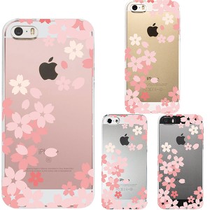 iPhone SE 第1世代 iPhone 5s 5 ケース ハードケース クリア カバー アイフォン シェル ジャケット 花柄 さくら