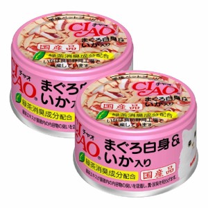 いなば　ＣＩＡＯ　チャオ　ホワイティ　まぐろ白身＆いか入り　８５ｇ×２缶　　ＣＩＡＯ　チャオ キャットフード