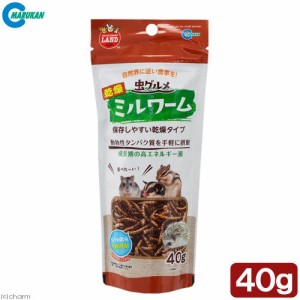 マルカン　虫グルメ　乾燥ミルワーム　４０ｇ　小動物　フード　タンパク質 (ハムスター)