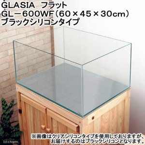 ＧＬＡＳＩＡ　フラット　ＧＬ−６００ＷＦ（６０×４５×３０ｃｍ）ブラックシリコンタイプ　お一人様１点限り　６０ｃｍ水槽