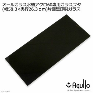 アウトレット品　ガラスフタ　オールガラス水槽アクロ６０用　片面黒印刷ガラス　（幅５８．３×奥行２６．３ｃｍ）　１枚　訳あり