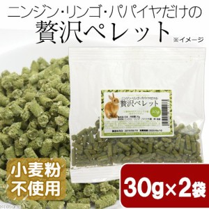 国産　ニンジン・リンゴ・パパイヤだけの贅沢ペレット　３０ｇ×２袋　お試しサイズ　小動物用のおやつ　無添加　無着色　グルテンフリー