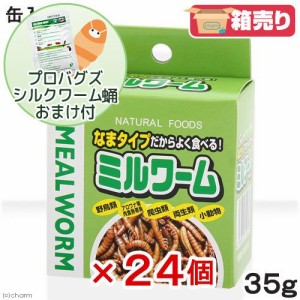 ＮＰＦ　ミルワーム　３５ｇ×２４缶　プロバグズシルクワーム蛹１５ｇおまけ付き (ハムスター)