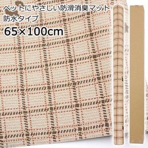 切売　ペットにやさしい防滑消臭マット　防水タイプ　６５×１００ｃｍ　ライトブラウンＲＢ　ＩＮＳＦ−０３　１ｍ