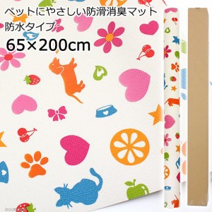 切売　ペットにやさしい防滑消臭マット　防水タイプ　６５×２００ｃｍ　レッド　ＩＮＳＦ−０９　２ｍ