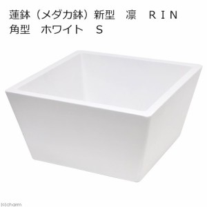 睡蓮鉢（メダカ鉢）　新型　凛　ＲＩＮ　角型　ホワイト　Ｓ　睡蓮鉢・金魚鉢・メダカ鉢