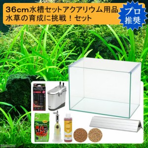 ３６ｃｍ水槽セット　水草の育成に挑戦！アクアリウム用品（水槽・ＬＥＤライト＆他７点）プロ推奨・技術上達飼育セット　おまけ付き