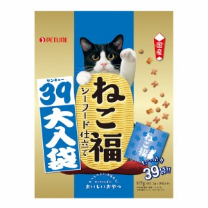 ペットライン　ねこ福　３９大入袋　シーフード味　１１７ｇ キャットフード