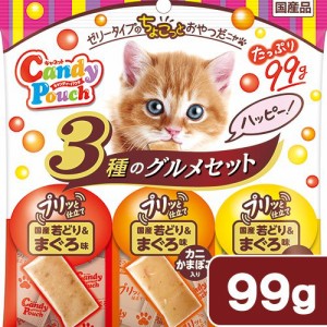 ペットライン　キャネット　キャンディーパウチ　３種のグルメセット　ハッピー　９９ｇ　猫　おやつ キャットフード