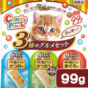 ペットライン　キャネット　キャンディーパウチ　３種のグルメセット　ラッキー　９９ｇ　猫　おやつ キャットフード