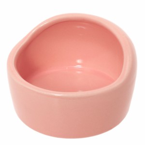 ｆｕｕ　陶器　小動物のエサ入れ　大　丸型　ピンク　うさぎ　デグー　ハムスター　食器