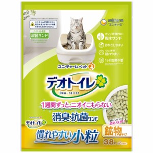 デオトイレ　砂　消臭・抗菌サンド　小粒タイプ　３．８Ｌ　猫　猫砂　お一人様４点限り (猫 トイレ)