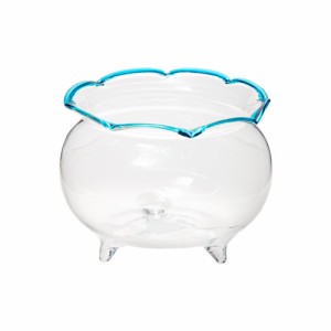 ガラス金魚鉢　Ｓ　ブルー　Φ１０×８ｃｍ　水槽