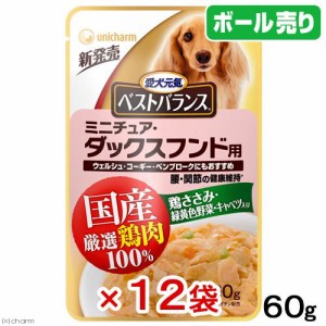 ボール売り　愛犬元気ベストバランス　国産鶏ささみ　パウチ　ミニチュア・ダックスフンド用　６０ｇ×１２袋　　国産 ドッグフード