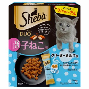 　シーバ　デュオ　１２ヶ月までの子ねこ用　クリーミーミルク味　２００ｇ（２０ｇ×１０袋）　×１２個　子猫　キトン　お一人様１点限