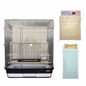 ＨＯＥＩ　４６５インコ　飼育スターターセット（４６．５×４６．５×５６．５ｃｍ）ブラック　銀メッキ