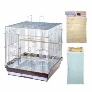 ＨＯＥＩ　４６５インコ手のりＧ　飼育スターターセット（４６．５×４６．５×５６．５ｃｍ）ブラウン　銀メッキ