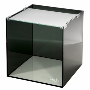ガラス水槽　アクロ３０キューブ　３面スモーク　ブラックシリコン　３０×３０×３０ｃｍ　５ｍｍ厚