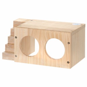 ｆｕｕ　小動物用　組み立て式　外階段のついた木製ハウス (小動物 鳥かご)