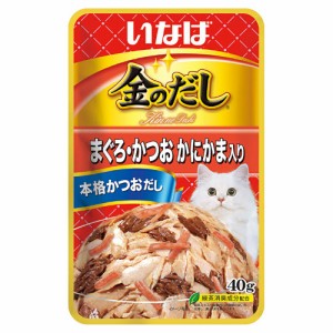 いなば　金のだし　まぐろ・かつお　かにかま入り　４０ｇ×１６ キャットフード