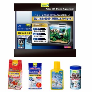 テトラ　水槽セット　熱帯魚飼育スターターセット　オールグラスアクアリウム３００＋飼育４点セット