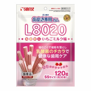 サンライズ　ゴン太の歯磨き専用ガム　ＳＳサイズ　Ｌ８０２０乳酸菌入り　いちごミルク味　１２０ｇ ドッグフード