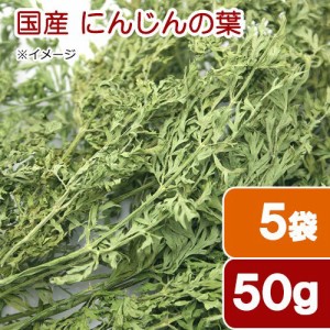 ５袋セット　国産　にんじんの葉　５０ｇ×５袋　小動物用のおやつ　国産 (ハムスター 餌)