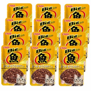 いなば　Ｂｉｇマルウオ　かつお・まぐろ　ほたて味　８０ｇ×１２袋 キャットフード