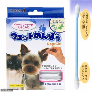 現代製薬　犬猫用　ウェットめんぼう　３０本入り　犬　耳　ケア用品