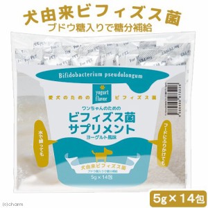 賞味期限：２０２４年０７月３１日　犬　サプリ　ワンちゃんのためのビフィズス菌サプリメント　ヨーグルト風味　７０ｇ（５ｇ×１４包入