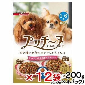 ペットライン　いぬのしあわせ　プッチーヌ　超小粒　１歳〜６歳　ビーフ入り　セミモイスト（半生）　２００ｇ（５０ｇ×４パック）　１