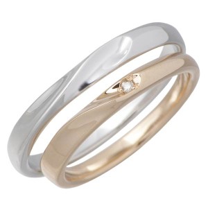 ラバーズリング Lovers & Ring リング 指輪 ペアー ゴールド K10 ダイヤモンド 裏石対応 LSR-0650PK-WG-P