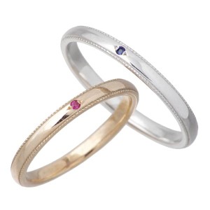 ラバーズリング Lovers & Ring リング 指輪 ペアー ゴールド K10ゴールド ルビーサファイア LSR-0657PK-WG-P