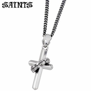 セインツ SAINTS ネックレス メンズ シルバー 12使徒 スカル クロス SSP9-111 送料無料